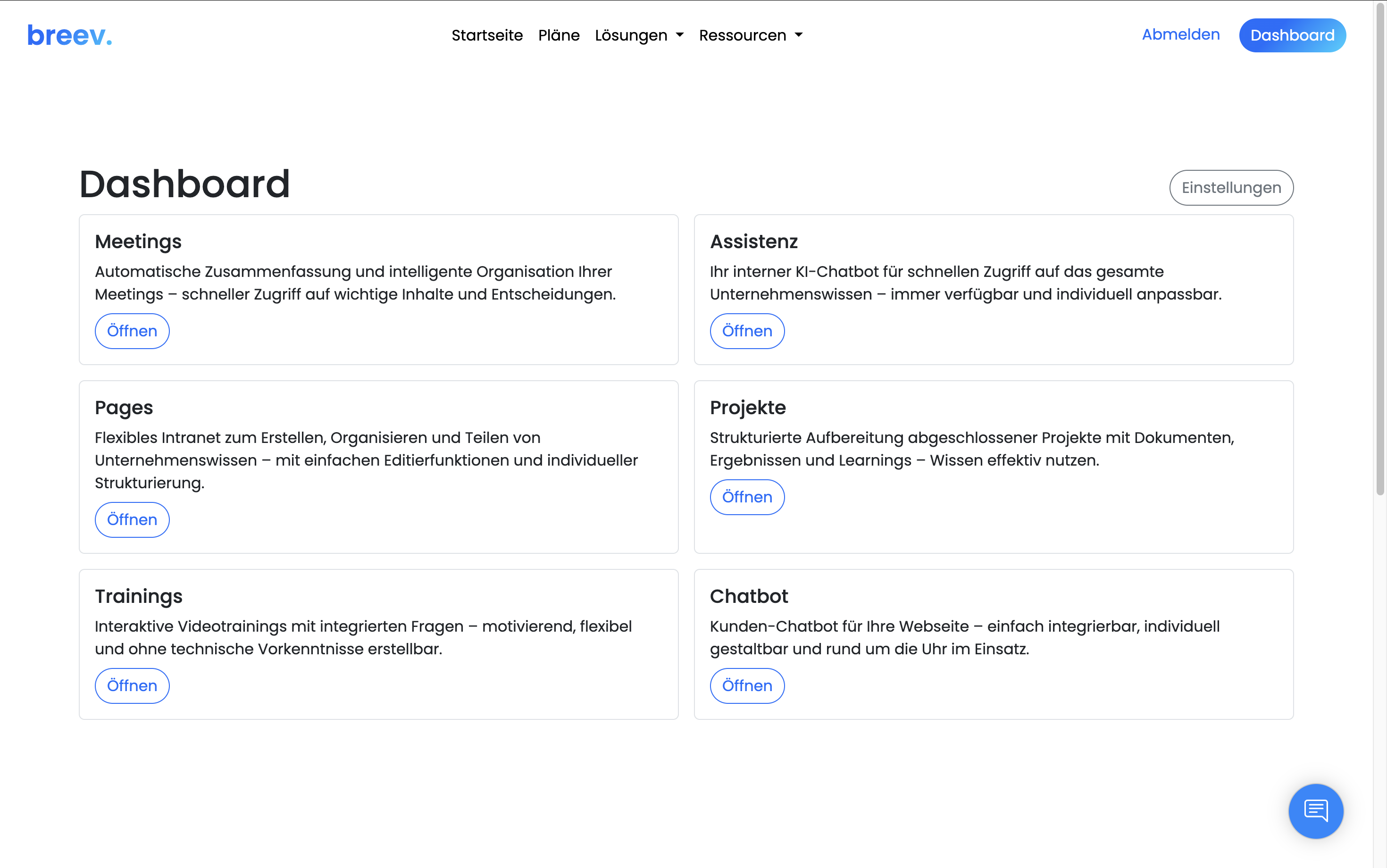 Wissensmanagement-Tool Dashboard